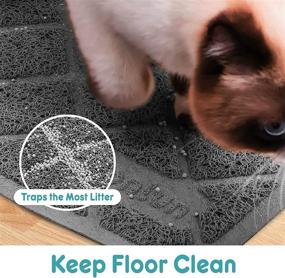 img 3 attached to 🐾 Conlun Cat Litter Mat: Premium PVC Grid Mesh with Scatter Control, Non-Slip, Easy to Clean & Urine Waterproof