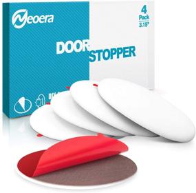 img 4 attached to 🚪 Neoera Door Stopper Wall Protector (4-Pack): 3.15" Larger Rubber Bumper with Premium Adhesive Sticker – White, Ultimate Wall Protection