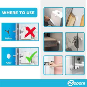 img 3 attached to 🚪 Neoera Door Stopper Wall Protector (4-Pack): 3.15" Larger Rubber Bumper with Premium Adhesive Sticker – White, Ultimate Wall Protection