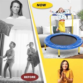 img 2 attached to 👧 36-Inch ANCHEER Kids Trampoline with Handlebar - Foldable Cardio Trainer for Adults or Children, Ideal Fitness Jumping Workout