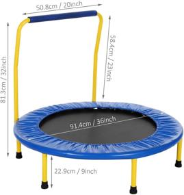 img 3 attached to 👧 36-Inch ANCHEER Kids Trampoline with Handlebar - Foldable Cardio Trainer for Adults or Children, Ideal Fitness Jumping Workout