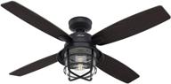 hunter fan company 50391 port royale ceiling fan: led light, remote control, natural iron finish (52-inch) логотип