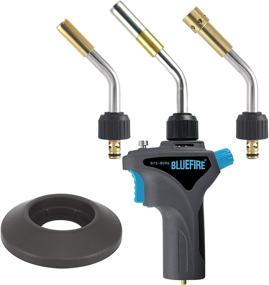 img 4 attached to 🔥 Versatile BLUEFIRE Metal Handle Gas Welding Torch Kit with 3 Interchangeable Tubes and Auto Trigger Start - Perfect for Soldering, Brazing, Cooking, and Heavy-Duty Use (MAPP MAP PRO Propane Fuel)