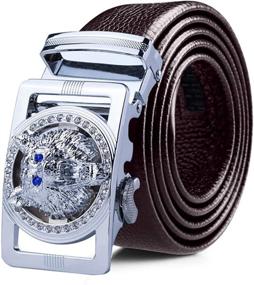 img 3 attached to NOOS Luxury Leather Buckle Adjustable Men's Accessories and Belts