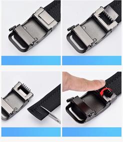 img 1 attached to NOOS Luxury Leather Buckle Adjustable Men's Accessories and Belts