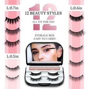 img 1 attached to ⚡ Ainviata 2022 Upgrated 6D Magnetic Eyelashes with Eyeliner - Long-Lasting Natural Look, 12 Pairs Magnetic False Lashes - No Glue Needed, Magnetic Eyelash Kit with Applicator and 2 Tubes of Magnetic Eyeliner