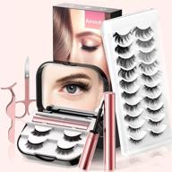 ⚡ ainviata 2022 upgrated 6d magnetic eyelashes with eyeliner - long-lasting natural look, 12 pairs magnetic false lashes - no glue needed, magnetic eyelash kit with applicator and 2 tubes of magnetic eyeliner logo