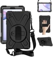 📱 zenrich galaxy tab a 8.4 case (2020) - heavy duty shockproof case with kickstand, hand strap, and shoulder strap for samsung galaxy tab a 8.4 t307 - verizon/sprint - black logo