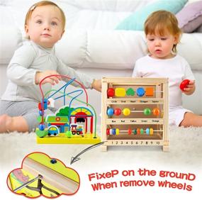 img 1 attached to FOPNETS Wooden Activity Cube: Educational Toys for 1 Year Olds, Perfect Birthday Gifts for Boys and Girls