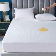 🛌 landerly noiseless white twin mattress protector - stretchable deep pocket bed cover with 8"-21" depth logo