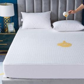 img 4 attached to 🛌 Landerly Noiseless White Twin Mattress Protector - Stretchable Deep Pocket Bed Cover with 8"-21" Depth