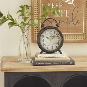 img 4 attached to 🕰️ Deco 79 Metal Table Clock 9" H, 6" W-52507, 9" x 6", Brown - Stylish Timepiece for Your Home Décor