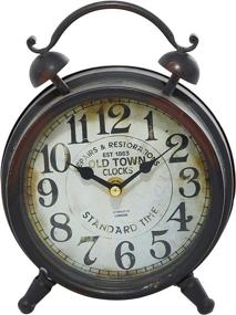 img 1 attached to 🕰️ Deco 79 Metal Table Clock 9" H, 6" W-52507, 9" x 6", Brown - Stylish Timepiece for Your Home Décor