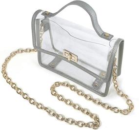 img 3 attached to 👜 Stadium Approved Chain Cross Body Bag with Clear Women's Shoulder Handbag Purse