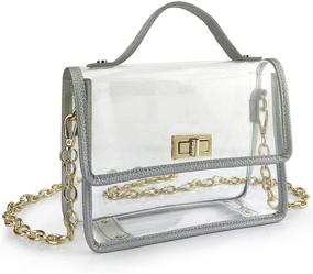 img 4 attached to 👜 Stadium Approved Chain Cross Body Bag with Clear Women's Shoulder Handbag Purse