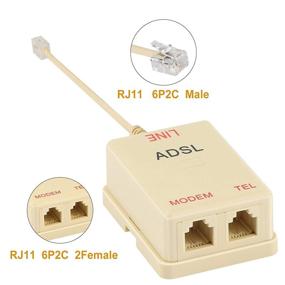 img 3 attached to Uvital Cream 2 Pack - In-line DSL Filter Splitter | RJ11 6P2C Male to 2 Female Telephone Modem ADSL Splitter Filter