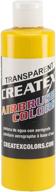 🎨 createx colors 5114-08 airbrush paint, 8 oz, transparent brite yellow - enhanced seo logo