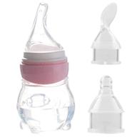 🍼 detachable baby feeder: multifunctional complementary food baby feeder with scale, 70ml - soft food grade silicone (pink 70ml) logo