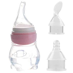 img 4 attached to 🍼 Detachable Baby Feeder: Multifunctional Complementary Food Baby Feeder with Scale, 70ml - Soft Food Grade Silicone (Pink 70ml)