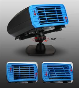 img 2 attached to 🚗 12V Portable Car Heater & Defroster: Fast Windshield Heating & Cooling Fan for Cars - 150W, with Base - Blue (1 Pack)