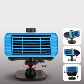 img 3 attached to 🚗 12V Portable Car Heater & Defroster: Fast Windshield Heating & Cooling Fan for Cars - 150W, with Base - Blue (1 Pack)