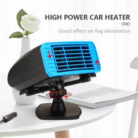 img 1 attached to 🚗 12V Portable Car Heater & Defroster: Fast Windshield Heating & Cooling Fan for Cars - 150W, with Base - Blue (1 Pack)