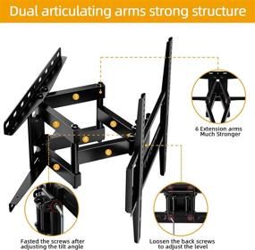img 2 attached to 📺 Premium Full Motion TV Mount: Dual Swivel Tilt Articulating, Fits 26-55 inch Flat Curved TVs. Holds Up to 132lbs, Max VESA 400x400mm