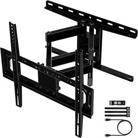img 4 attached to 📺 Premium Full Motion TV Mount: Dual Swivel Tilt Articulating, Fits 26-55 inch Flat Curved TVs. Holds Up to 132lbs, Max VESA 400x400mm