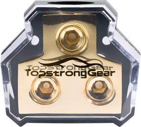 img 4 attached to TOPSTRONGGEAR: Premium Solod Brass 0/2/4 Gauge Power Distribution Block for Car Audio - Reliable Audio Splitter