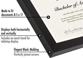 img 2 attached to 🖼 Premium 8.5x11 Diploma Frame: Black with Shatter Resistant Glass – Wall & Tabletop Display, Horizontal & Vertical Formats