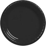 🍽️ 50-count pack of 10 1/4" black plastic plates for big parties logo