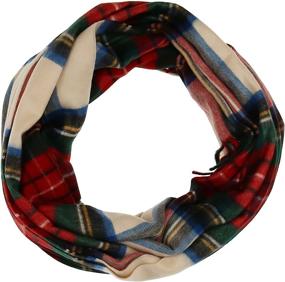 img 2 attached to 🧣 Fashionable Womens Oversized Stewart Tartan Scarf - Accessorize with Style: Acrylic Woven Scarf featuring Twisted Fringes!