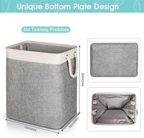 img 2 attached to 🧺 Collapsible Linen Laundry Basket with Rope Handles - Built-in Lining and Foldable Brackets for Bathroom, Toys, and Clothing Organization