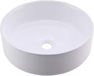 kes 16 inch round white ceramic bathroom vessel sink - above counter circle design for cabinet lavatory vanity – bvs121 logo