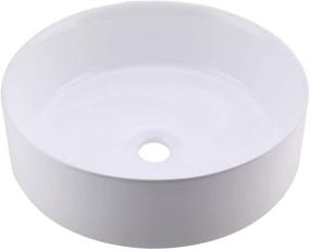 img 4 attached to KES 16 Inch Round White Ceramic Bathroom Vessel Sink - Above Counter Circle Design for Cabinet Lavatory Vanity – BVS121