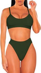 img 2 attached to 👙 Selowin Women's Tank Crop Top High Waisted Two Piece Bikini Sets: Trendy & Flattering Swimsuits