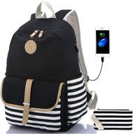 canvas backpack charger daypack bookbag backpacks логотип