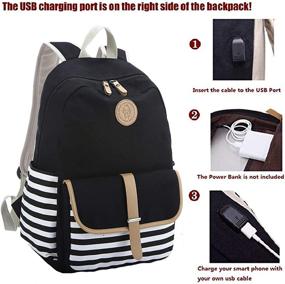 img 2 attached to Canvas Backpack Charger Daypack Bookbag Backpacks