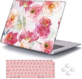 img 4 attached to 🌸 DQQH MacBook Air 13 Inch Case 2020 2019 Release A2337 M1 A2179 A1932 with Touch ID Retina Display – Stylish Watercolor Flower Design