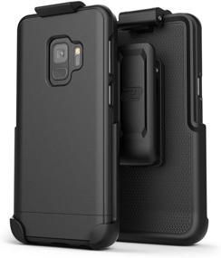 img 4 attached to 📱 Encased Galaxy S9 Belt Case - Slimshield Series: Ultra Thin Protective Grip Cover with Slim Holster Clip for Samsung S9 (2018 Release) - Smooth Black