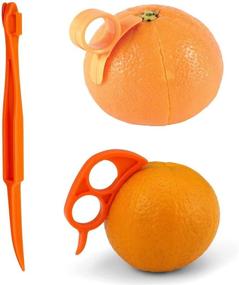img 3 attached to Time-Saving Cosmer Orange Citrus Peelers - Set of 15 Plastic Easy Slicer Cutter Peeler Remover Opener Kitchen Accessories Knife Cooking Tool Kitchen Gadget