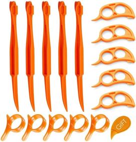 img 4 attached to Time-Saving Cosmer Orange Citrus Peelers - Set of 15 Plastic Easy Slicer Cutter Peeler Remover Opener Kitchen Accessories Knife Cooking Tool Kitchen Gadget