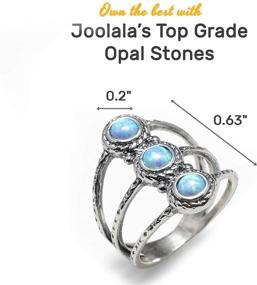 img 2 attached to 💍 Joolala's Exquisite Fire Opals Sterling Silver Women's Ring Collection - Striking 925 Silver Rings for Women with an Elegant and Stylish Design - Explore Various Models and Sizes - Posh Oxidized Finish - Ideal Promise Ring or Anniversary Gift