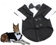 🐶 evursua large dog tuxedo wedding party suit - stylish dog costumes for golden retrievers, samo bulldogs, and large breeds - elegant gentleman dog attire with bowtie логотип