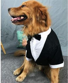 img 3 attached to 🐶 Evursua Large Dog Tuxedo Wedding Party Suit - Stylish Dog Costumes for Golden Retrievers, Samo Bulldogs, and Large Breeds - Elegant Gentleman Dog Attire with Bowtie