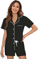 ekouaer womens sleeve sleepwear button logo