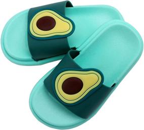 img 2 attached to Anrenity Kids Cute Casual Slide Sandals for Summer Beach, Pool, Indoor, and Bath Slippers (Toddler/Little Kid)