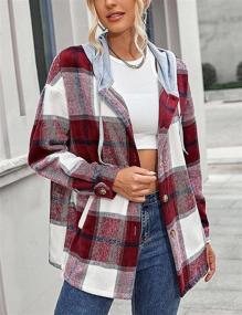 img 3 attached to Xiaoxuemeng Womens Casual Shacket Flannel Women's Clothing and Coats, Jackets & Vests