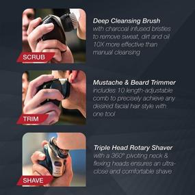 img 2 attached to Remington XR1400 Verso Wet & Dry Men's Shaver & Trimmer Grooming Kit: Electric Razor, Facial Cleaning Brush & Beard Trimmer - Ultimate Men's Grooming Package!