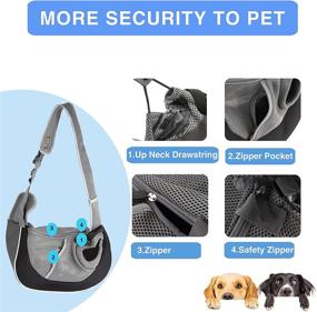 img 2 attached to 🐾 Black Caudblor Small Dog Sling Bag: Breathable Mesh Pocket, Hands-Free Pet Carrier with Adjustable Shoulder Strap - Travel Safe Bag for Cats, Up to 10lb